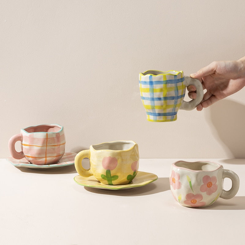 Hand-painted Ceramic Cup & Saucer