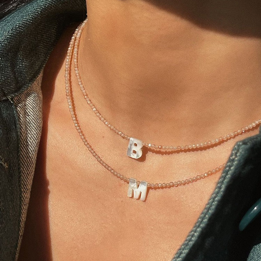 Crystal Initial Necklace