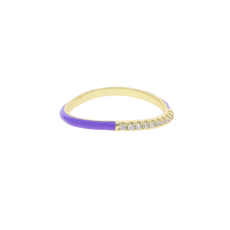 Thin Wave Enamel Pastel Coloured Stacking RIngs