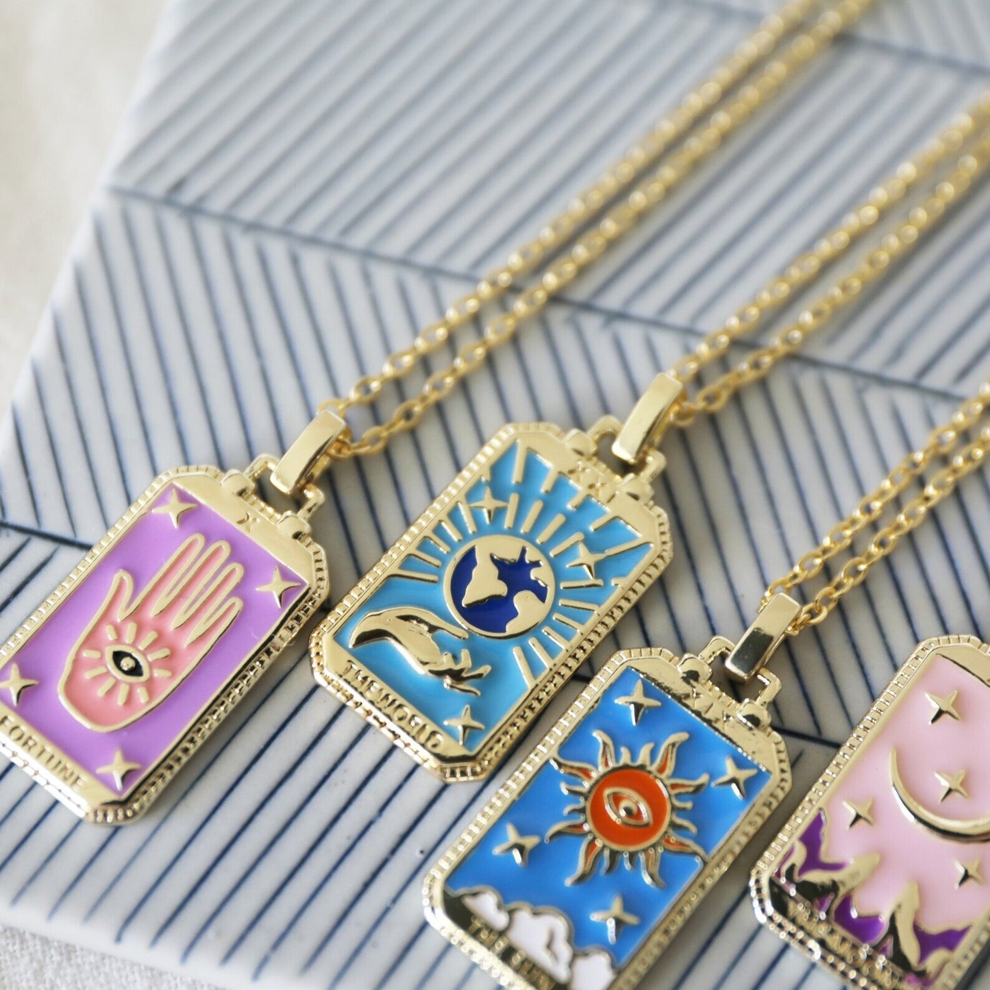 Enamel Tarot Pendant Necklace