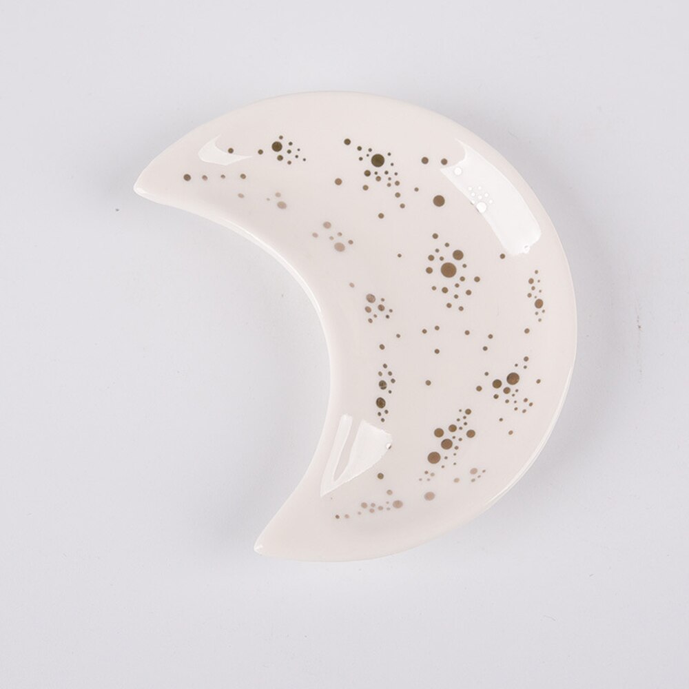 Crescent Moon Ceramic Trinket Dish