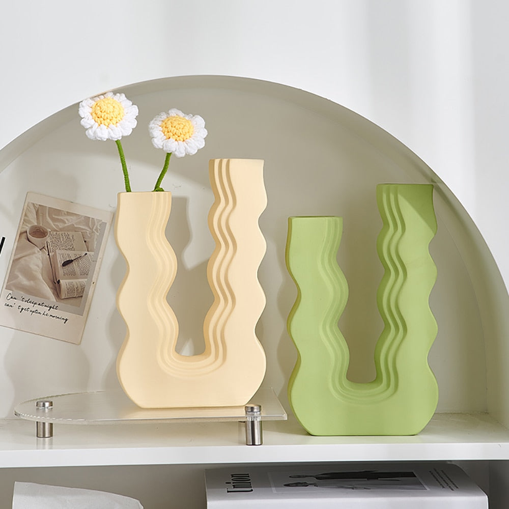 Ceramic U-bend Pastel Vases