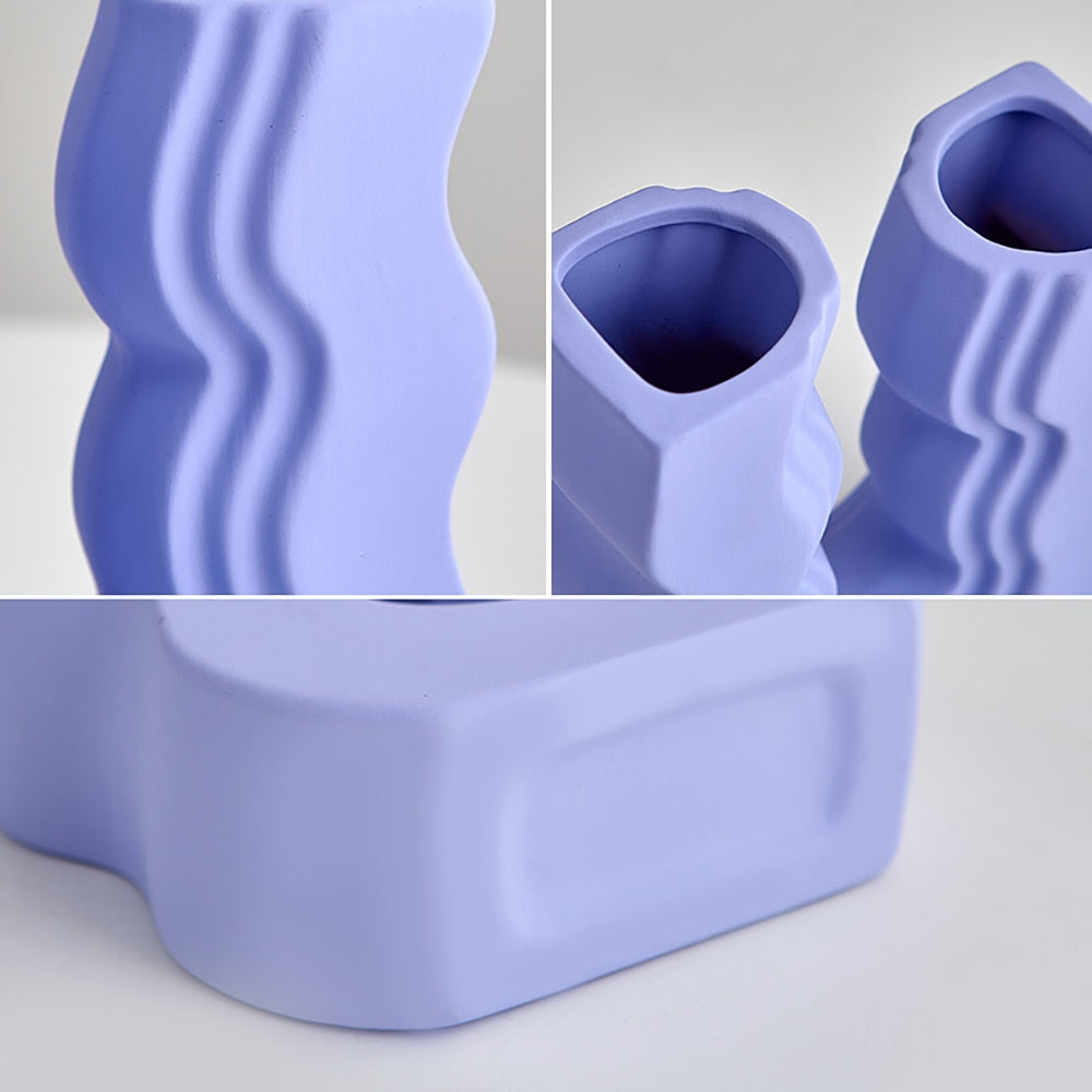 Ceramic U-bend Pastel Vases