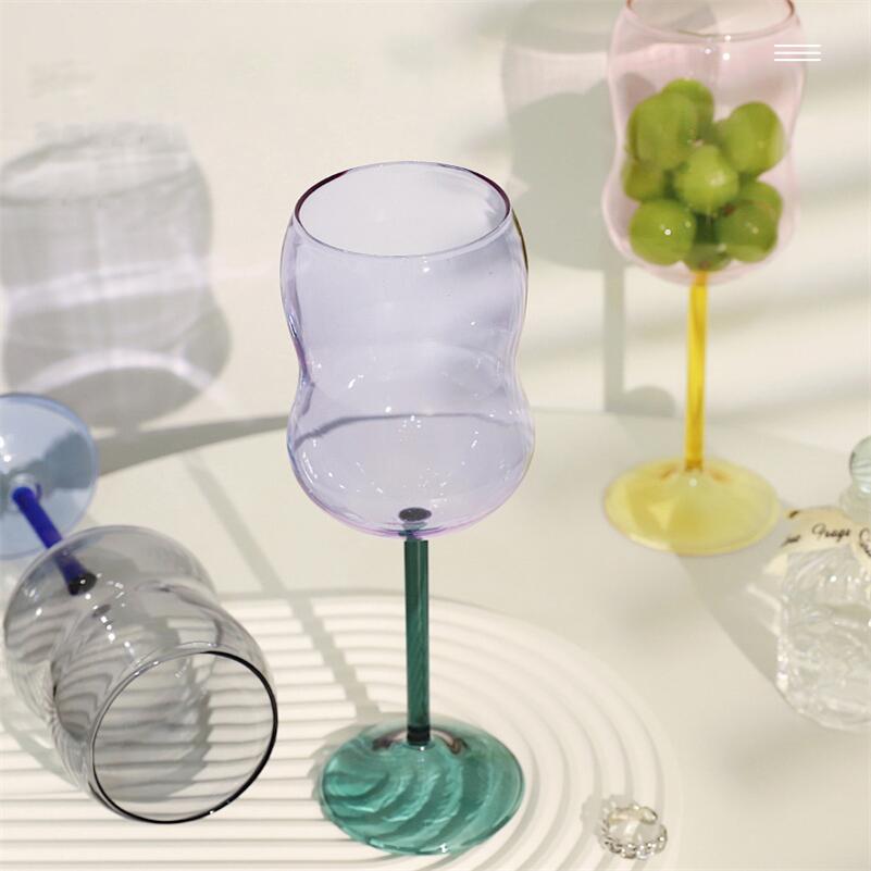 Wavey Colour Wine Glasses