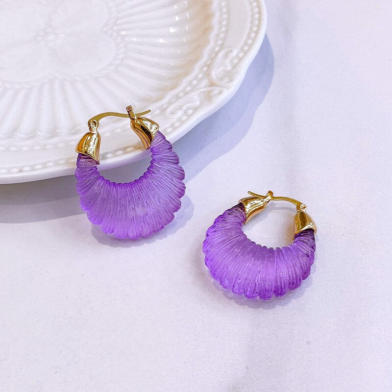 Round Geometric Hoop Earrings