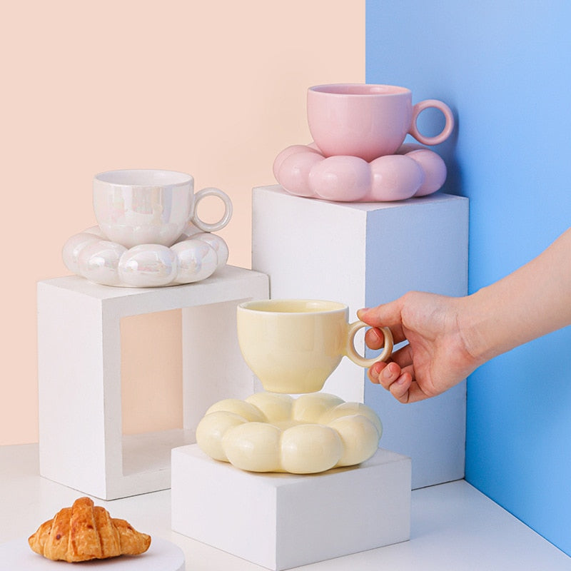 Pastel Bubble Mug And Plate Set