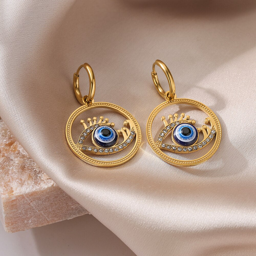 Large Evil Eye Earrings