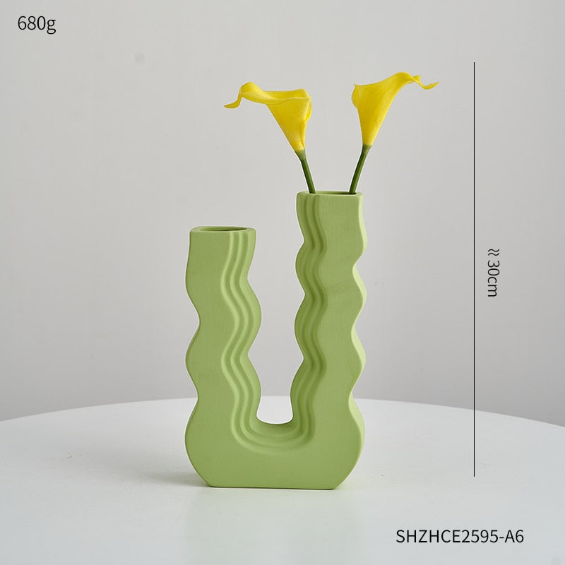 Ceramic U-bend Pastel Vases