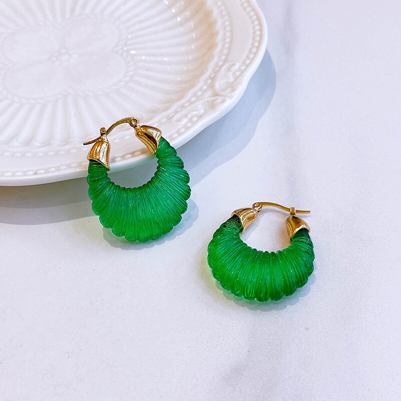 Round Geometric Hoop Earrings