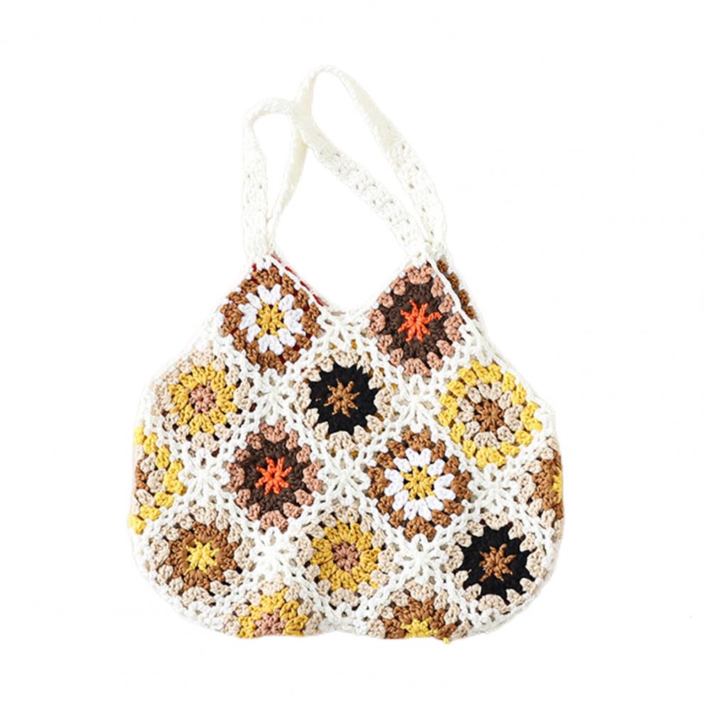 Boho Crochet Knitted Tote Bag