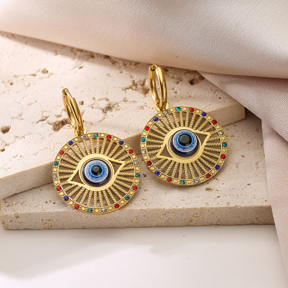 Large Evil Eye Earrings