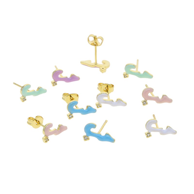 Pastel Enamel Arabic Love Studs