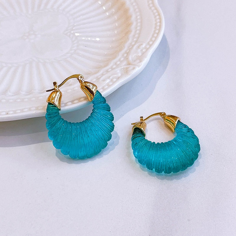 Round Geometric Hoop Earrings