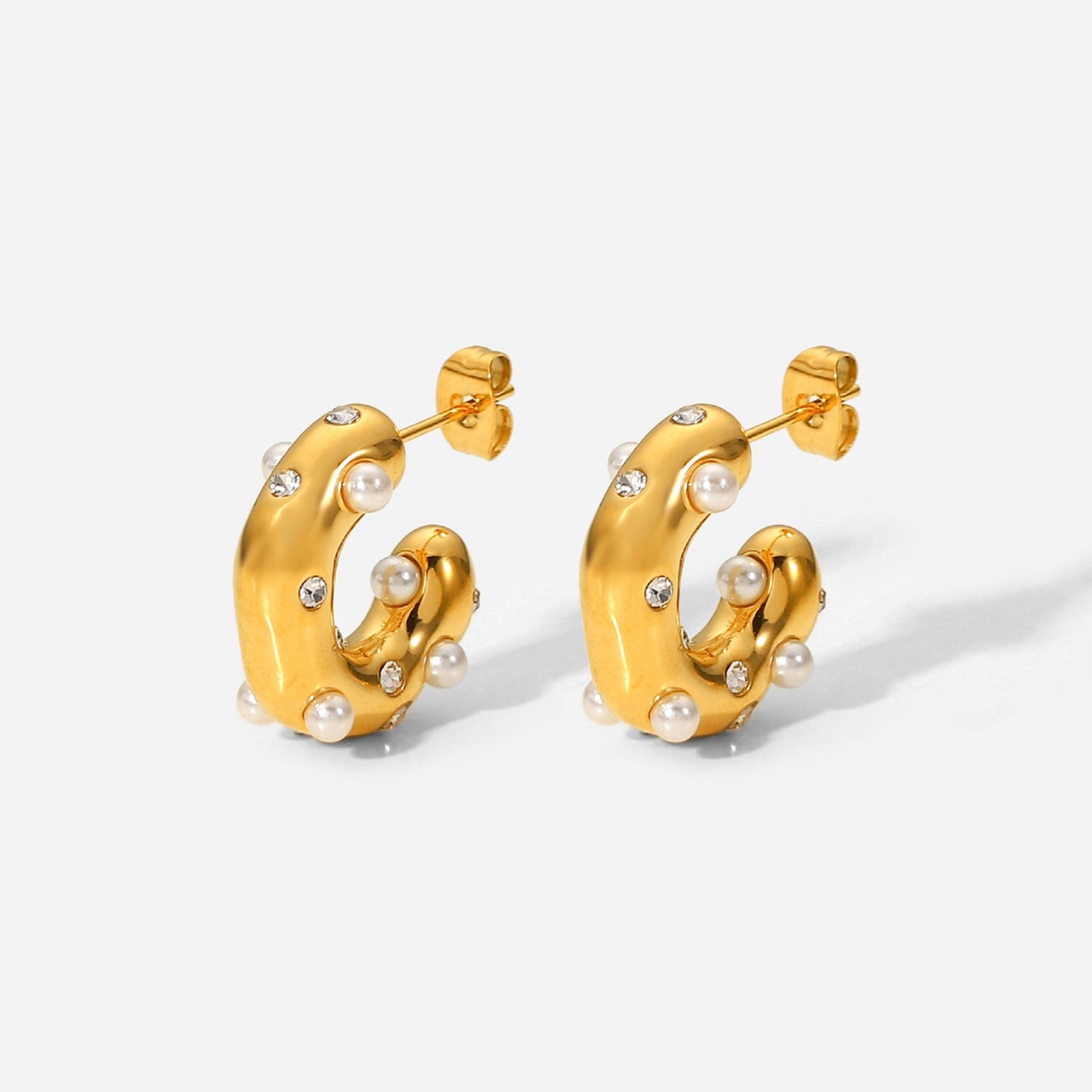 Gold Zircon Chunky Hoops